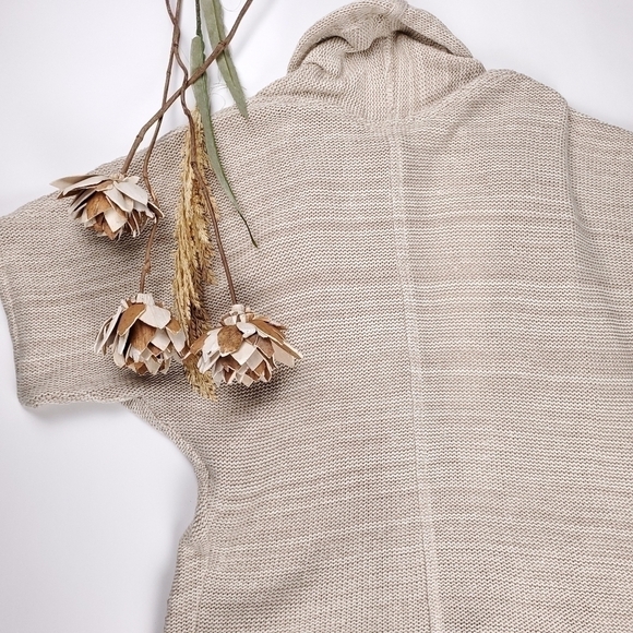 New Revolve Goddis Beige Tan Belted Waterfall Sweater Size Small / Medium - Picture 10 of 12